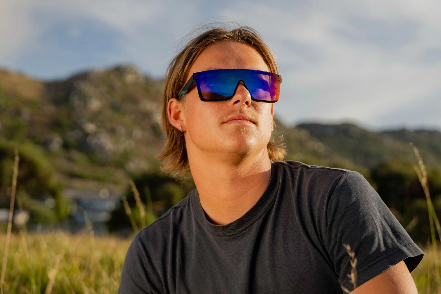 Heart-shaped sunglasses with pink lenses