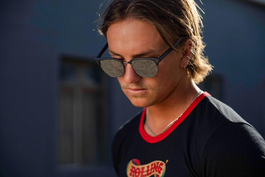 Heart-shaped sunglasses with pink lenses