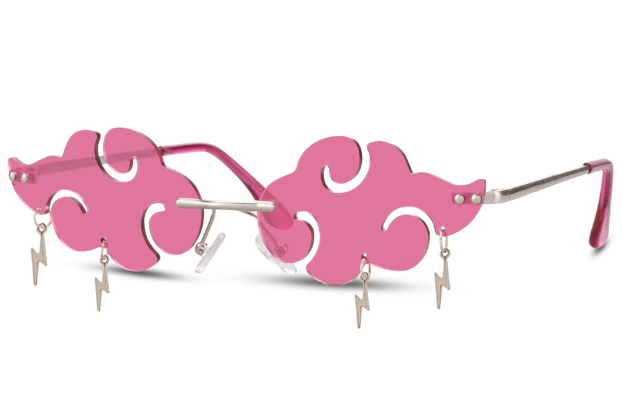 Heart-shaped sunglasses with pink lenses