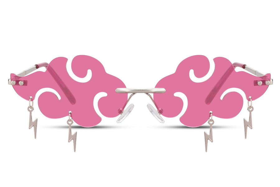 Heart-shaped sunglasses with pink lenses