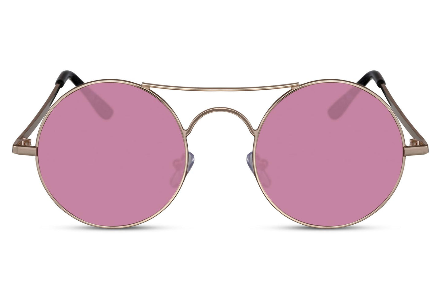 Heart-shaped sunglasses with pink lenses