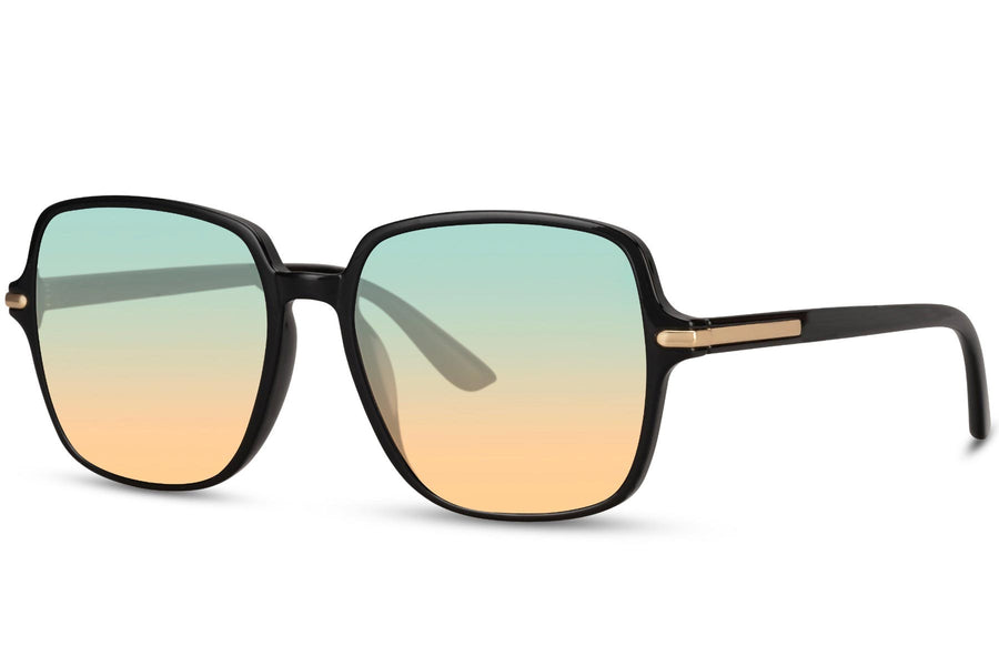 Oversized solglasögon i svart med gradienta glas