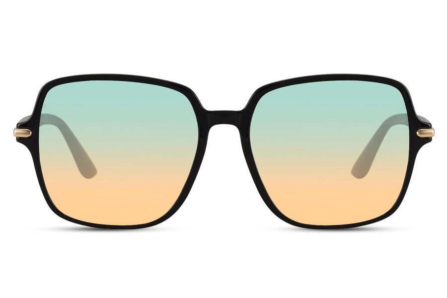 Oversized solglasögon i svart med gradienta glas