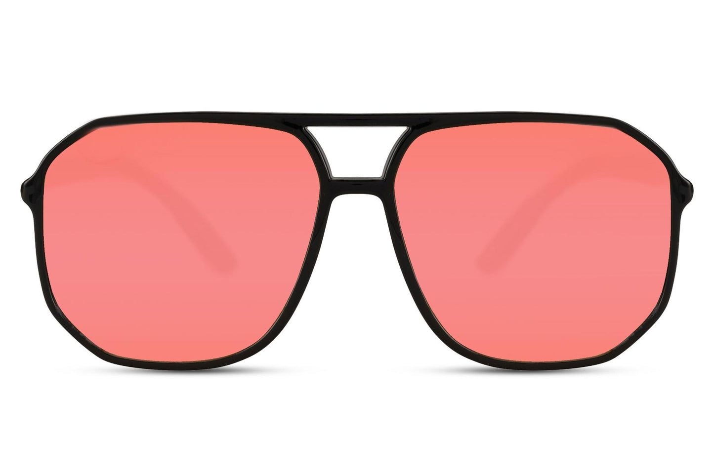 Heart-shaped sunglasses with pink lenses