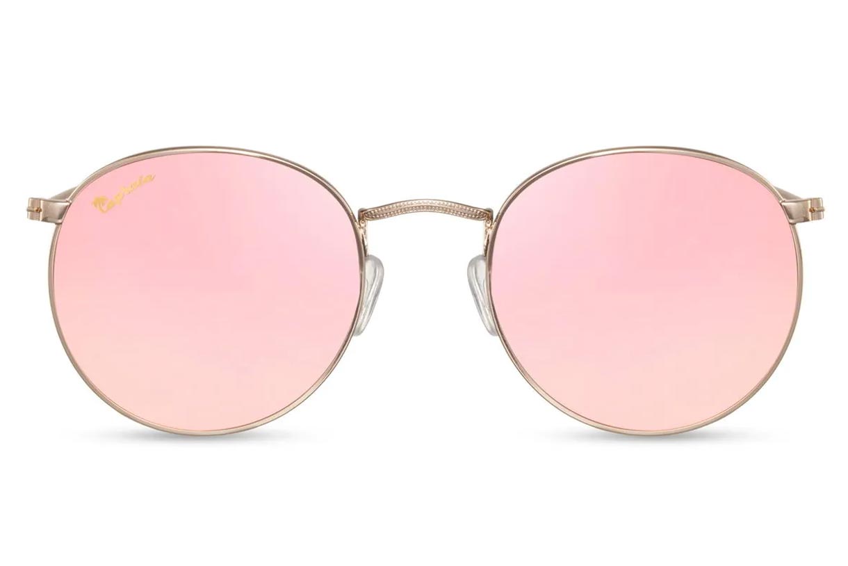 Heart-shaped sunglasses with pink lenses