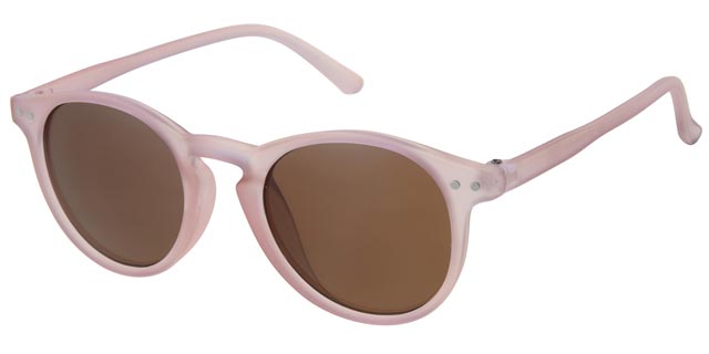 Klassiska något rundade transparenta solglasögon för barn 0-4år - Transparent Sandy Pink