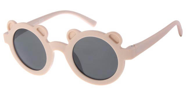 Round rubberized sunglasses for children 0-4 years - Beige