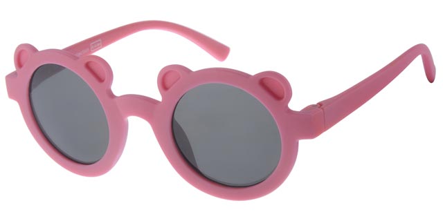 Round rubberized sunglasses for children 0-4 years - Fuchsia