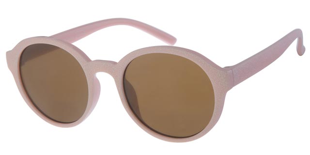 Round sunglasses for children 0-4 years - Pink with brown lenses
