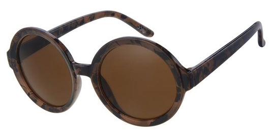 Round sunglasses for children 5-8 years - Milky Brown