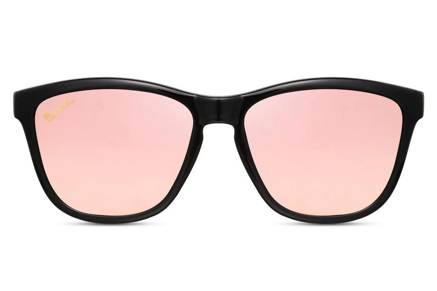Heart-shaped sunglasses with pink lenses