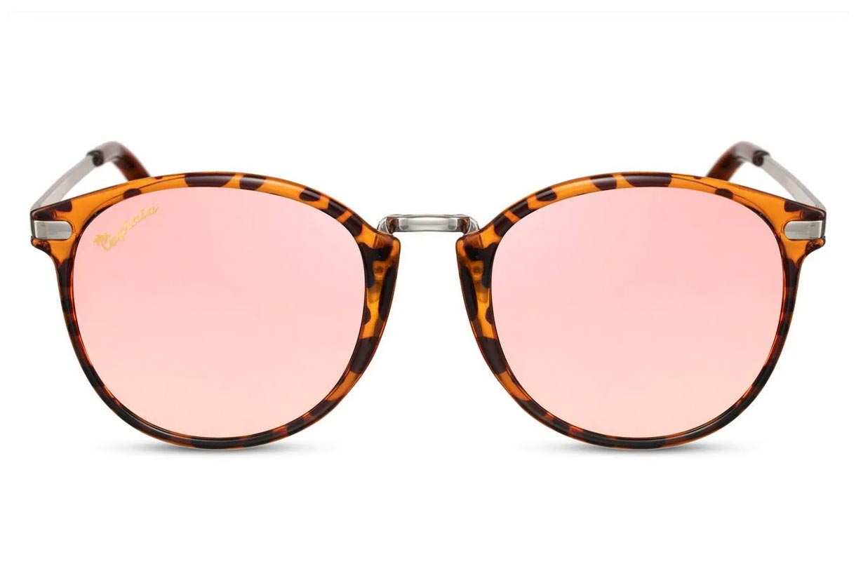 Heart-shaped sunglasses with pink lenses