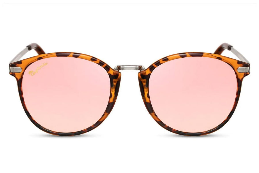 Heart-shaped sunglasses with pink lenses