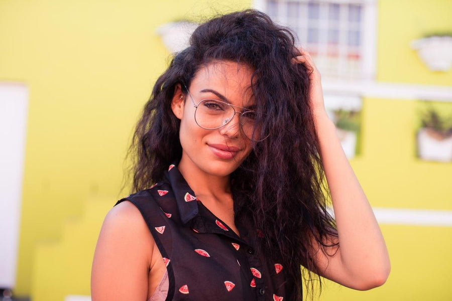 Heart-shaped sunglasses with pink lenses