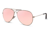 Thumbnail for Pilotglasögon i guldig metall med rosa spegelglas