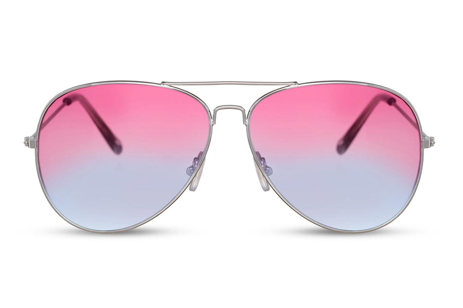 Heart-shaped sunglasses with pink lenses