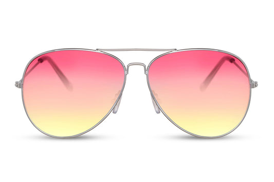 Heart-shaped sunglasses with pink lenses