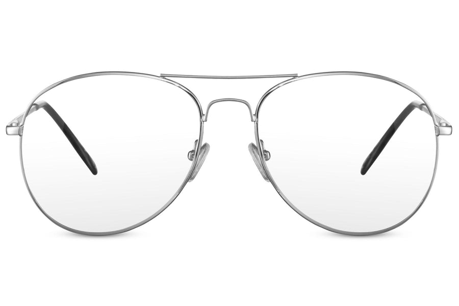 Glasögon med blåljusfilter i aviatorstil och ram i silver #04