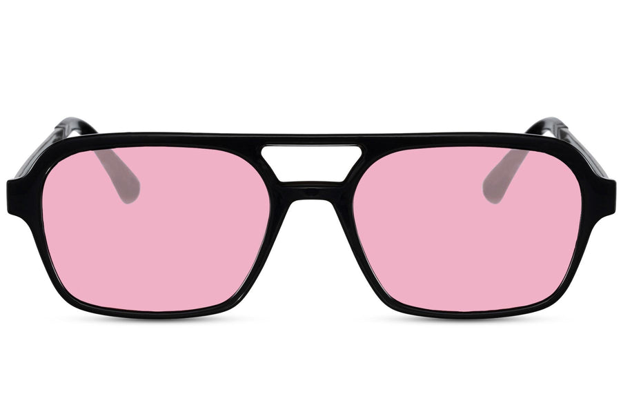 Heart-shaped sunglasses with pink lenses