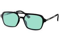 Thumbnail for Aviator solglasögon i svart metall med gröna glas