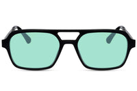 Thumbnail for Aviator solglasögon i svart metall med gröna glas