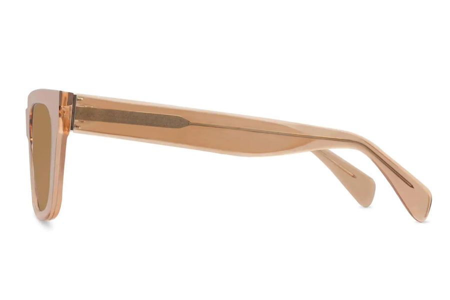 Klassiska solglasögon i brun acetat med bruna glas