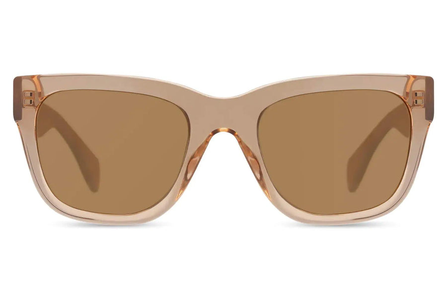 Klassiska solglasögon i brun acetat med bruna glas