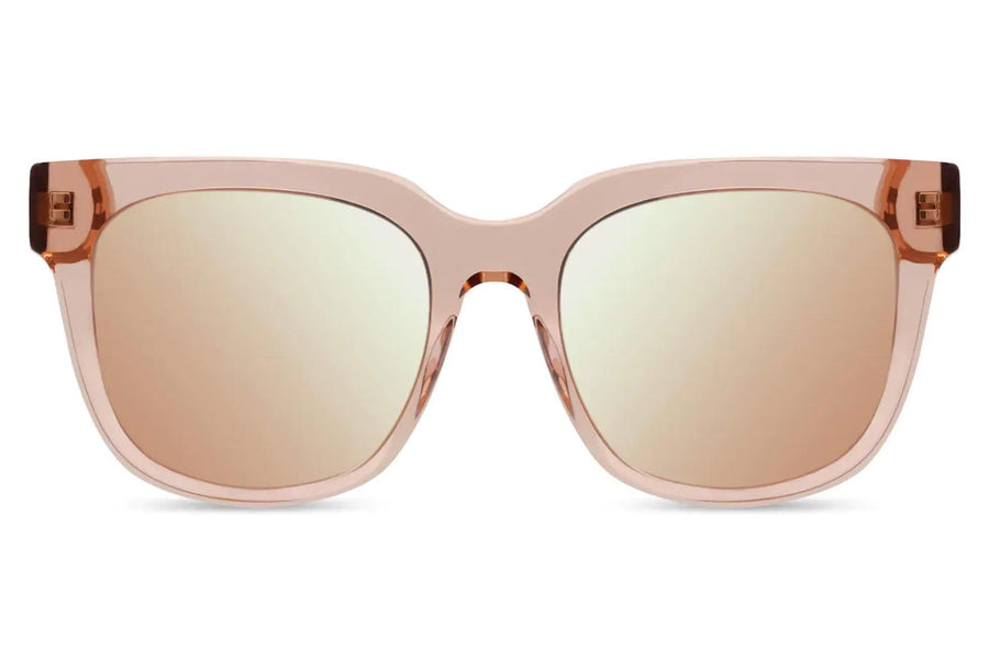 Klassiska solglasögon i rosa acetat med rosa spegelglas