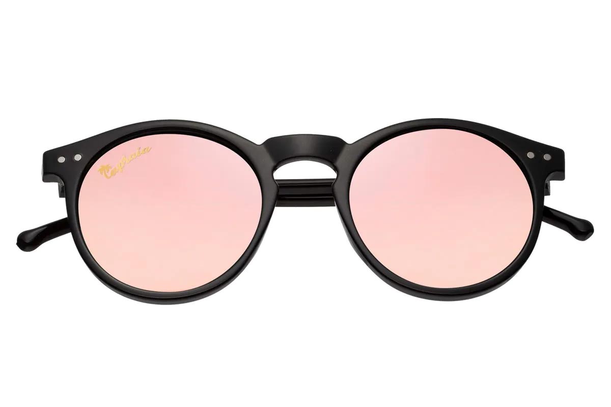 Heart-shaped sunglasses with pink lenses