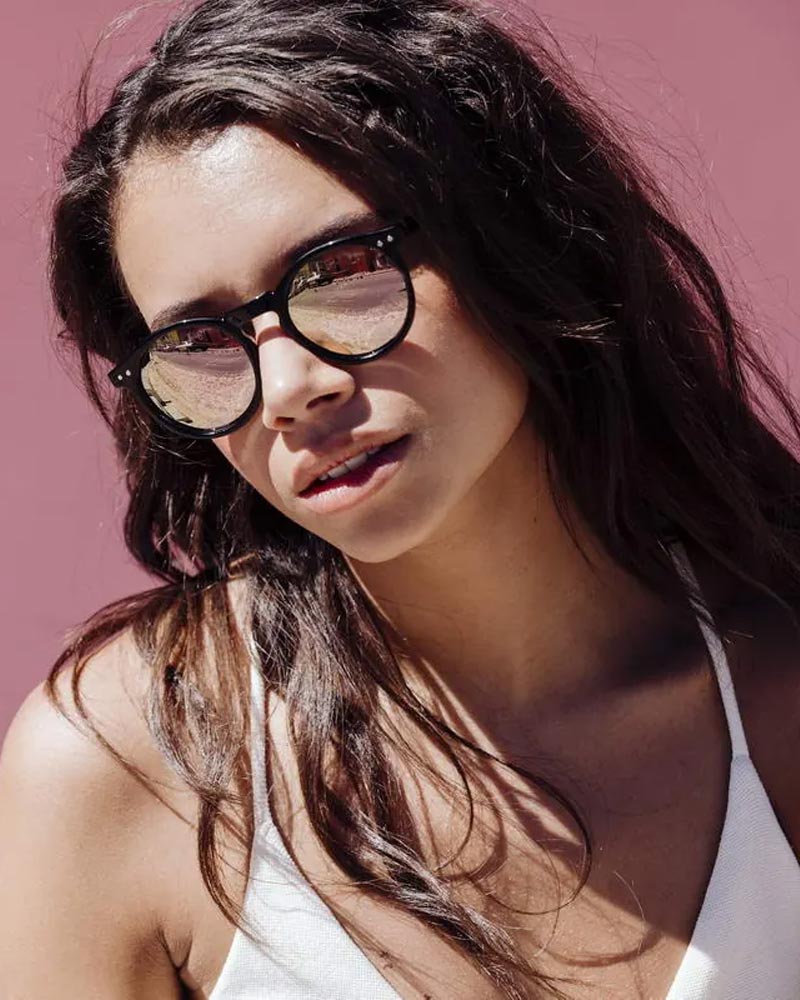 Heart-shaped sunglasses with pink lenses