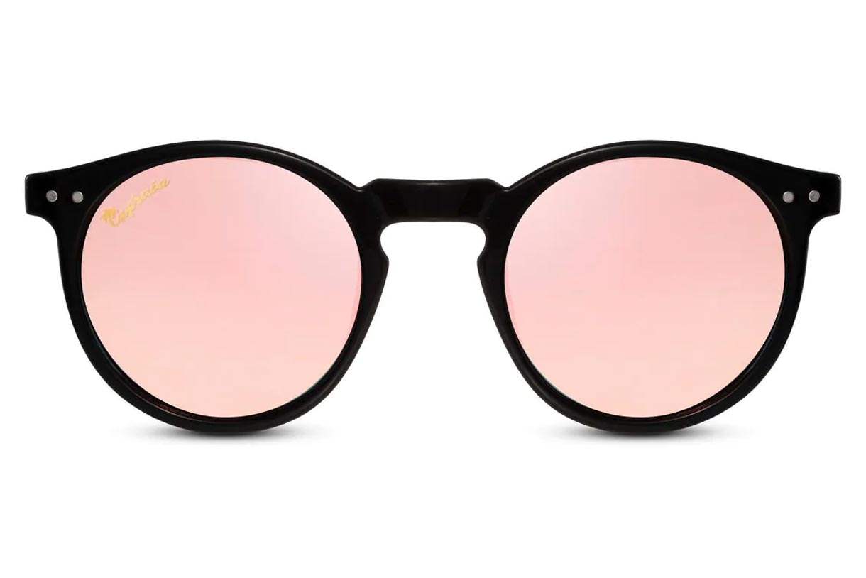 Heart-shaped sunglasses with pink lenses