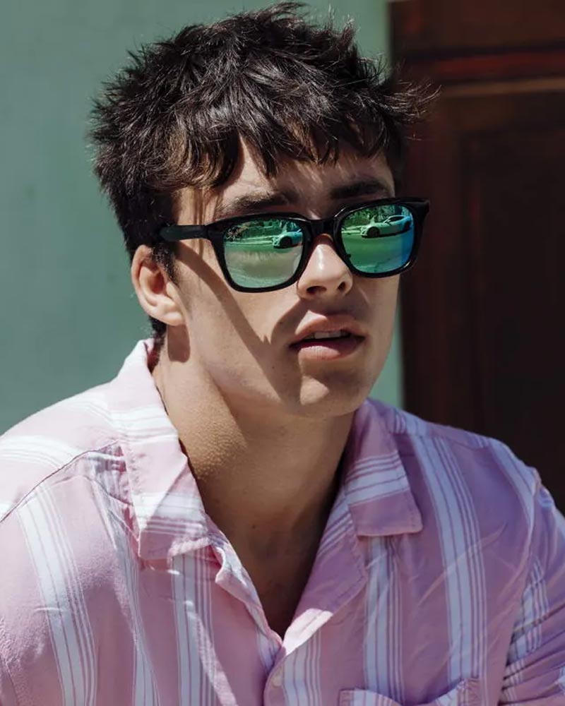 Heart-shaped sunglasses with pink lenses