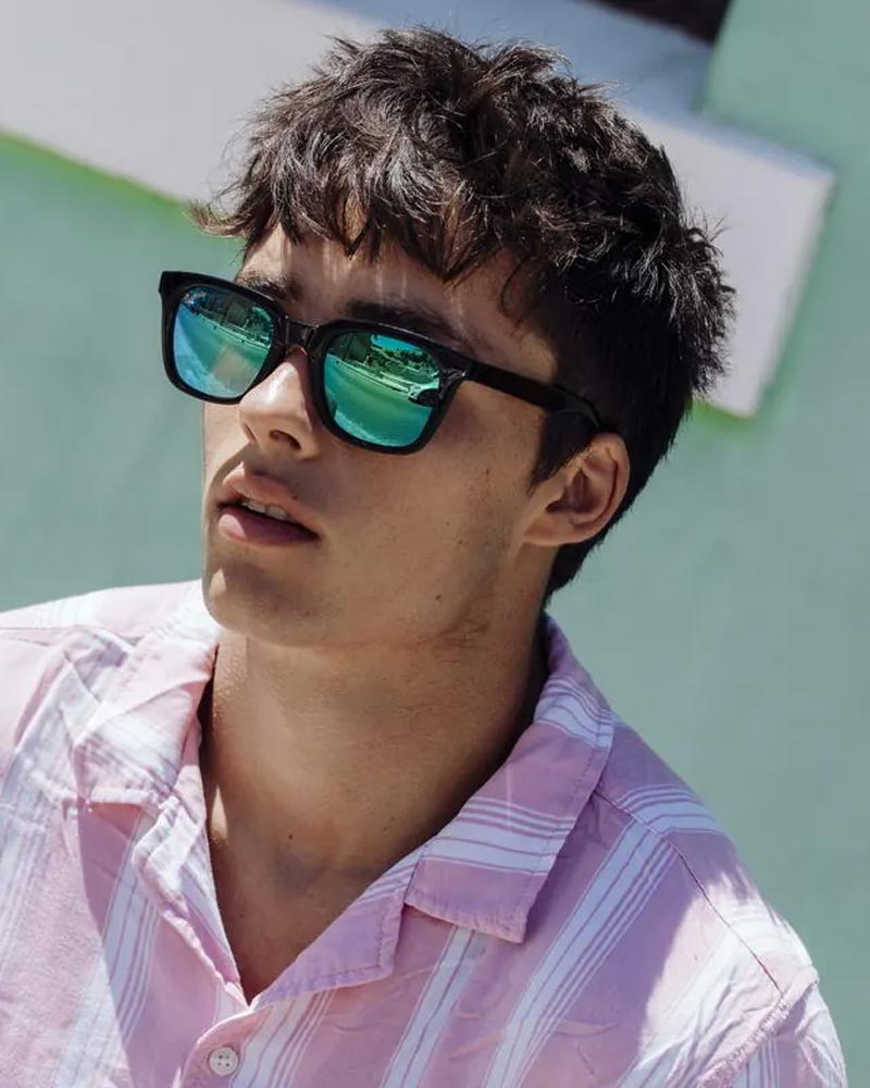 Heart-shaped sunglasses with pink lenses