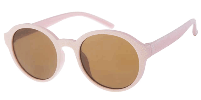 Round sunglasses for children 0-4 years - Beige with brown lenses